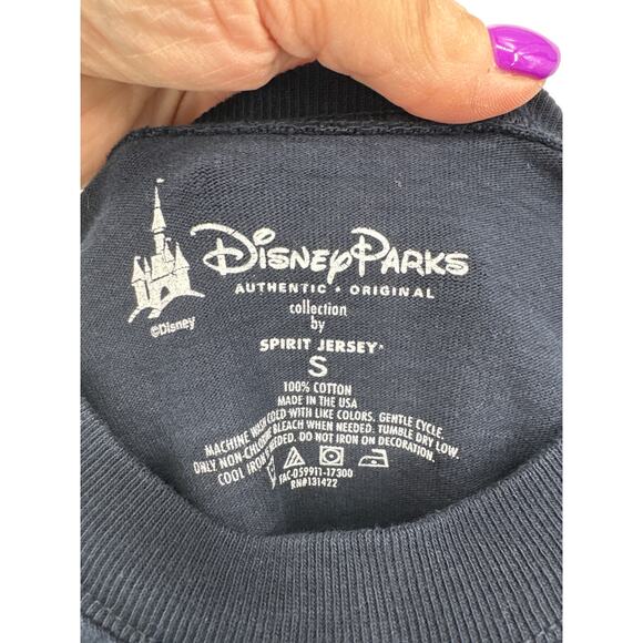 Disneyland Resort Spirit Jersey Adult S Long Sleeve Shirt Navy Blue White - Picture 2 of 5